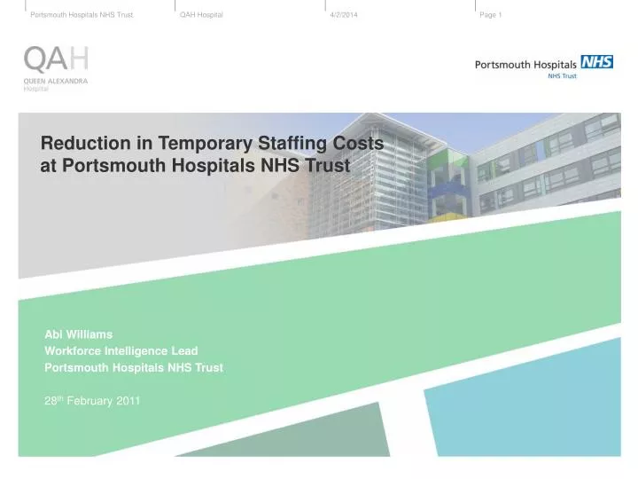 reduction in temporary staffing costs at portsmouth hospitals nhs trust