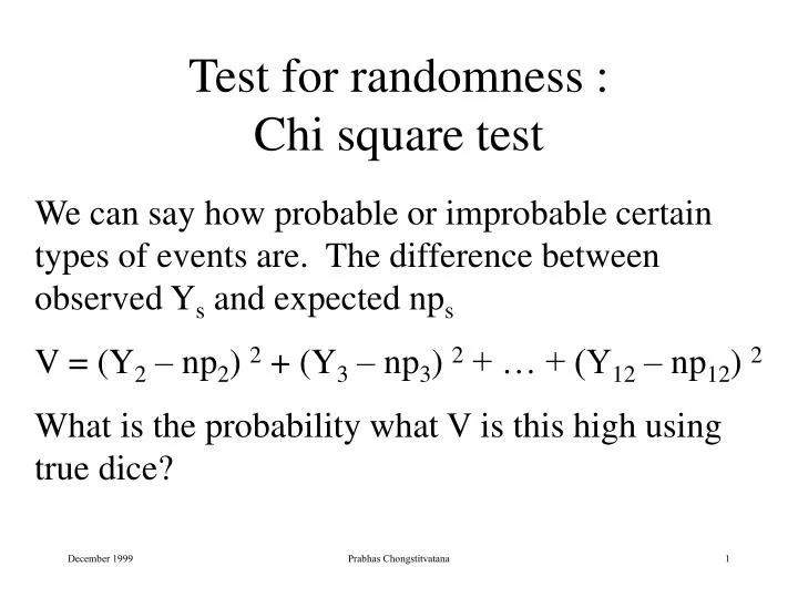 test for randomness chi square test