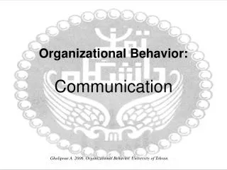 Organizational Behavior: Communication