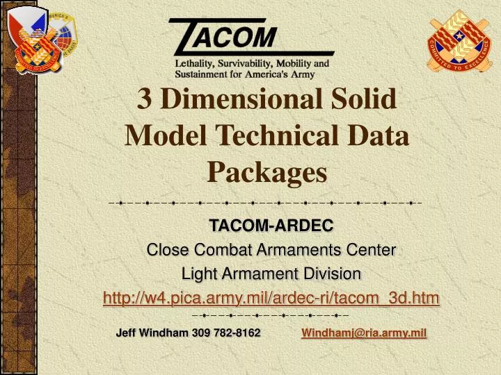 3 dimensional solid model technical data packages