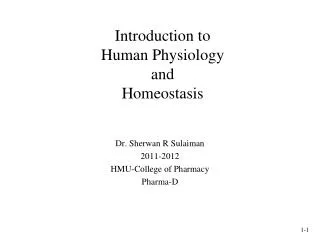 Introduction to Human Physiology and Homeostasis