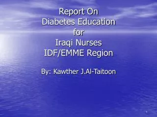 Report On Diabetes Education for Iraqi Nurses IDF/EMME Region