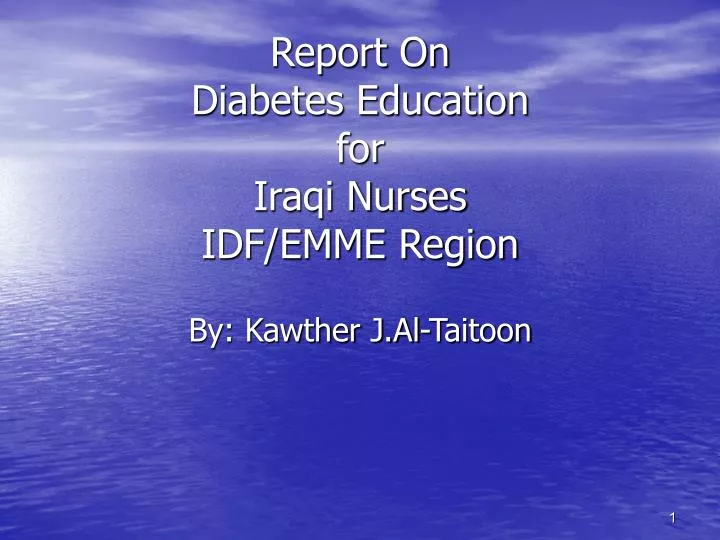 report on diabetes education for iraqi nurses idf emme region