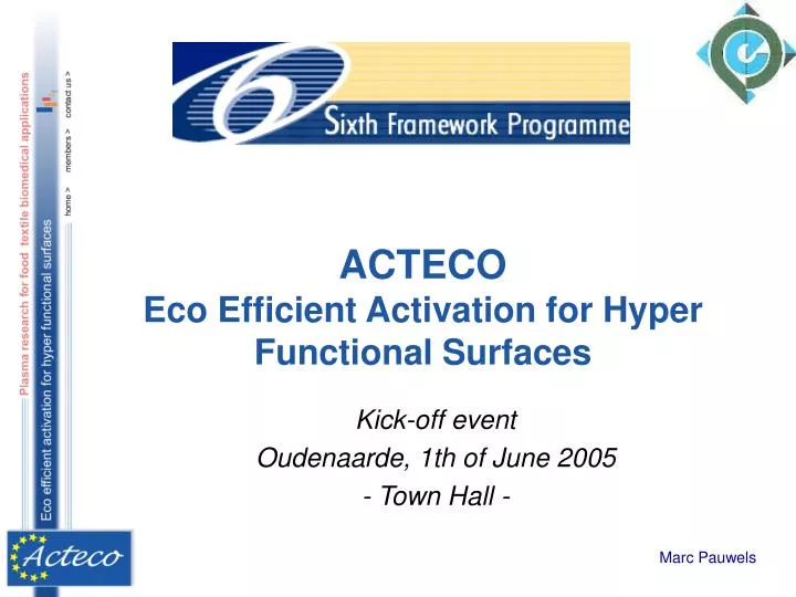 acteco eco efficient activation for hyper functional surfaces