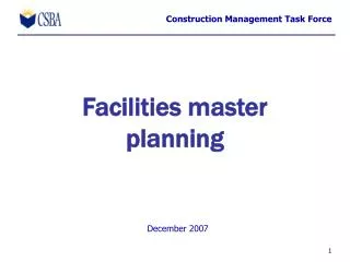 Facilities master planning
