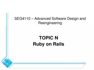 SEG4110 – Advanced Software Design and Reengineering