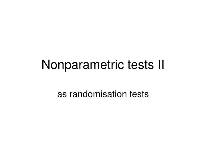 nonparametric tests ii