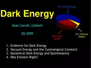Dark Energy Sean Carroll, Caltech SSI 2009