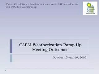 CAPAI Weatherization Ramp Up Meeting Outcomes