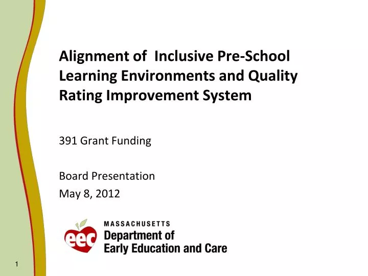 alignment of inclusive pre school learning environments and quality rating improvement system