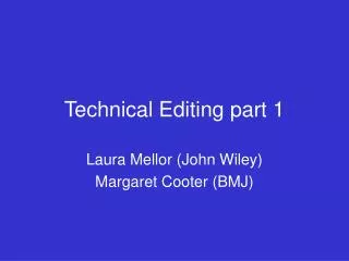 Technical Editing part 1
