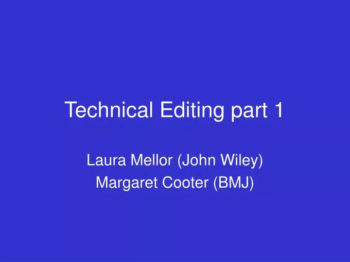 technical editing part 1