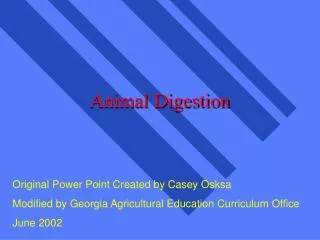 animal digestion