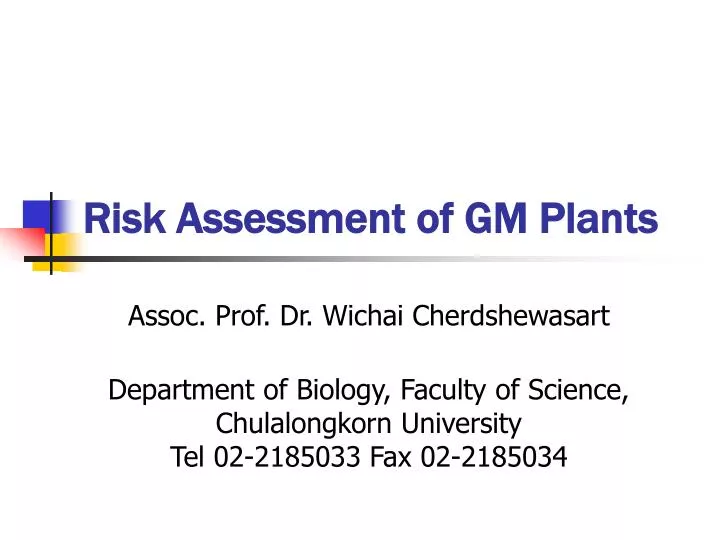 risk assessment of gm plants
