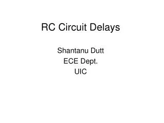 RC Circuit Delays
