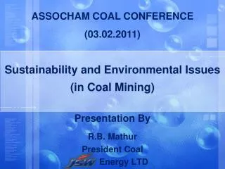 Sustainability and Environmental Issues (in Coal Mining)
