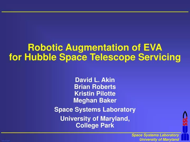 robotic augmentation of eva for hubble space telescope servicing