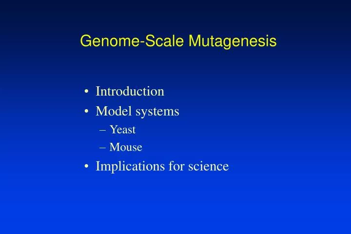 genome scale mutagenesis