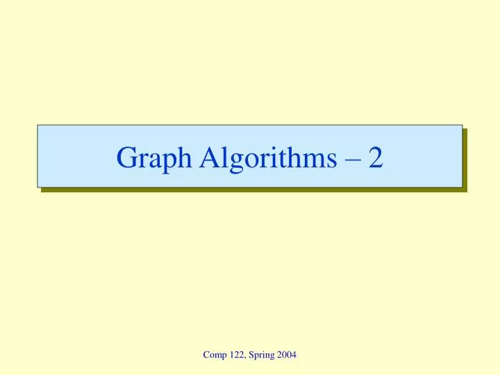 graph algorithms 2