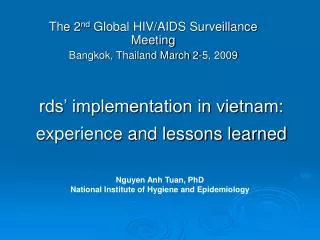 rds’ implementation in vietnam: experience and lessons learned