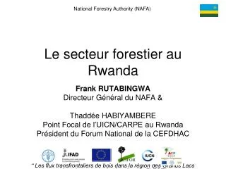 Le secteur forestier au Rwanda