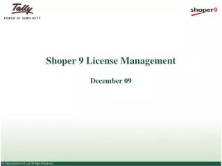 Shoper 9 License Management