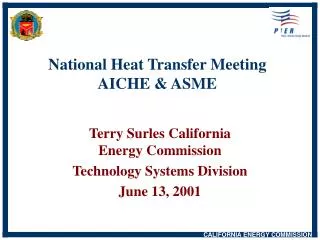 National Heat Transfer Meeting AICHE &amp; ASME