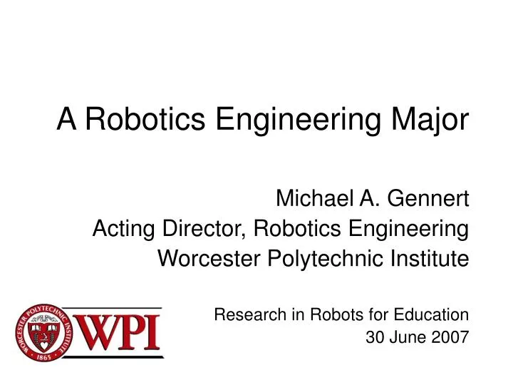 a robotics engineering major