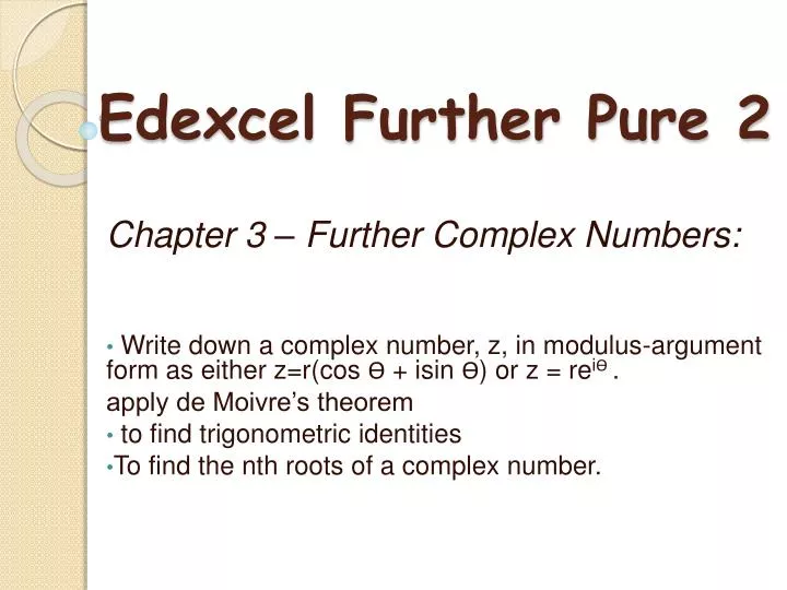 edexcel further pure 2