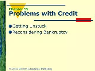 Chapter 19 Problems with Credit