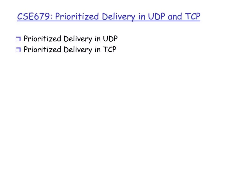 cse679 prioritized delivery in udp and tcp