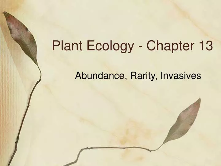 plant ecology chapter 13