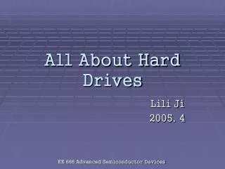 All About Hard Drives