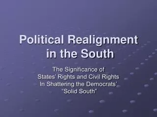 Political Realignment in the South