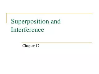 Superposition and Interference