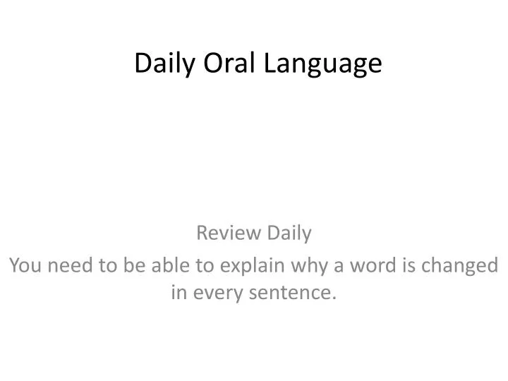daily oral language