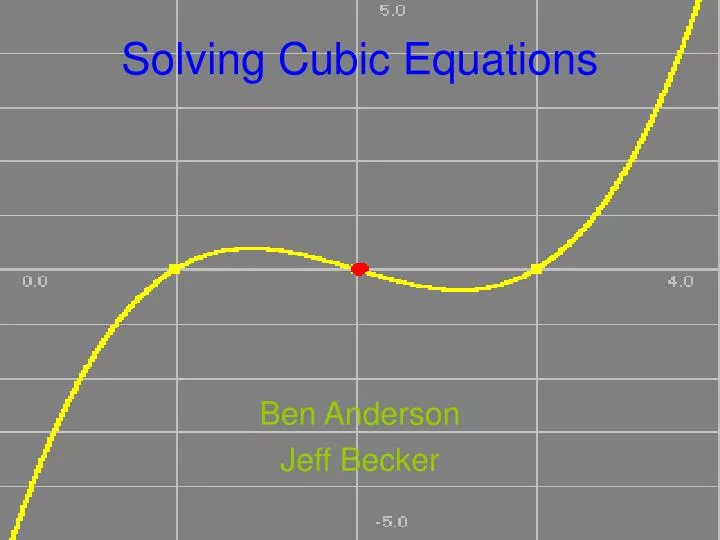 solving cubic equations