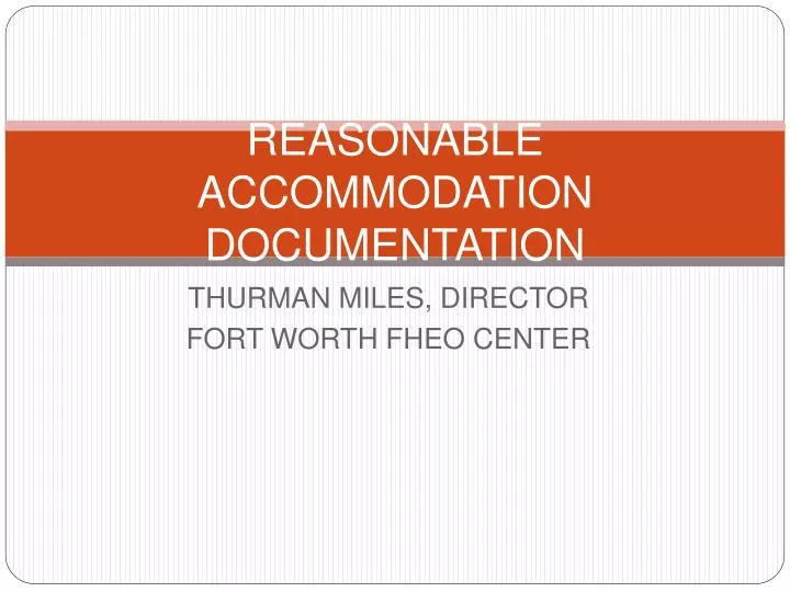 reasonable accommodation documentation