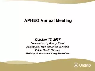 APHEO Annual Meeting