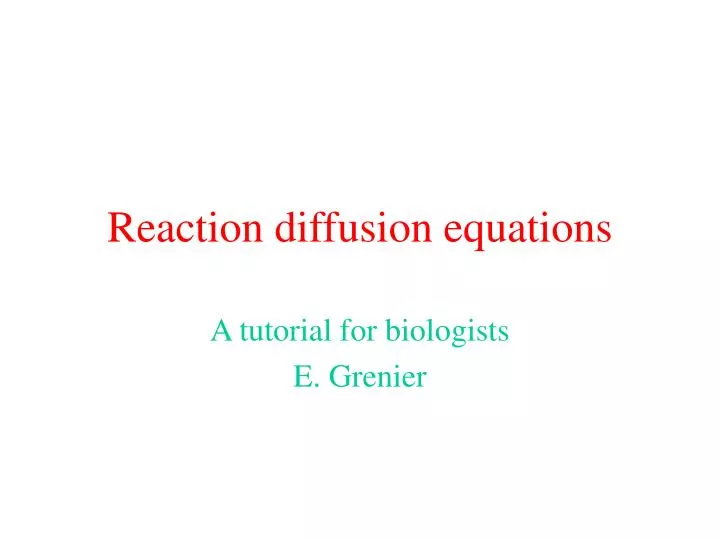 reaction diffusion equations