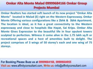 Omkar Alta Monte Malad East, Mumbai Project @ 09999684166