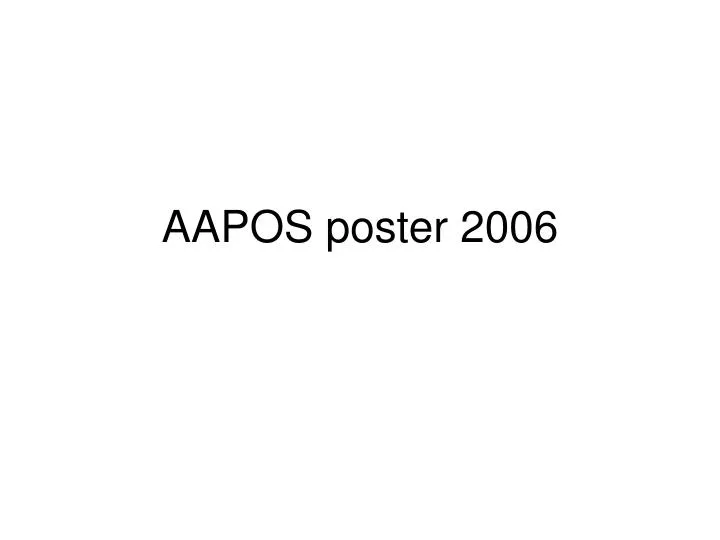 aapos poster 2006