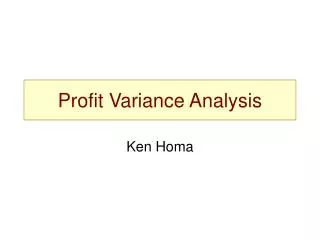 Profit Variance Analysis
