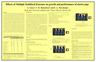 Effects of Multiple Stabilized Enzymes on growth and performance of starter pigs