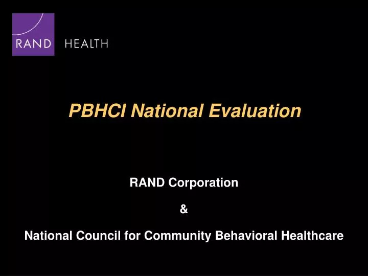 pbhci national evaluation