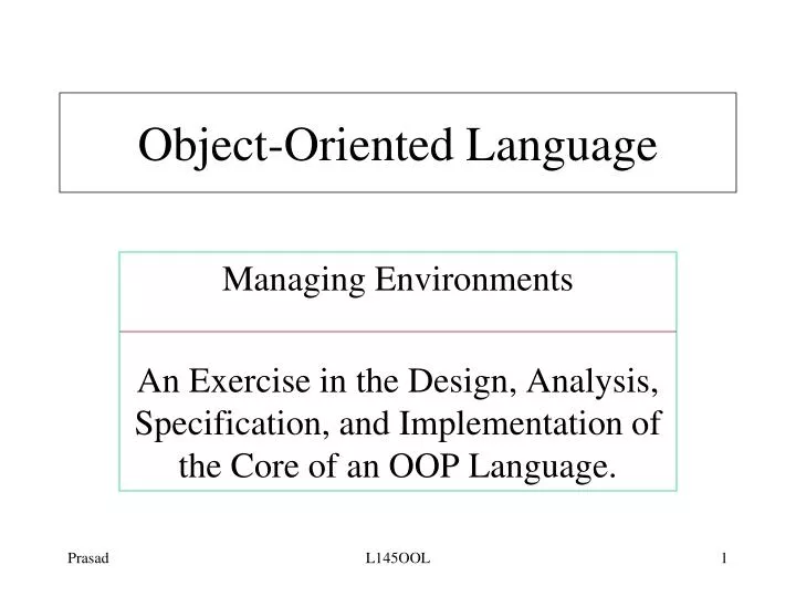 object oriented language