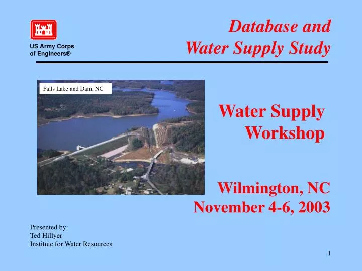 database and water supply study