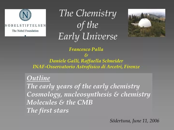 the chemistry of the early universe