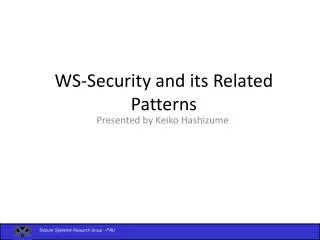 WS-Security and its Related Patterns