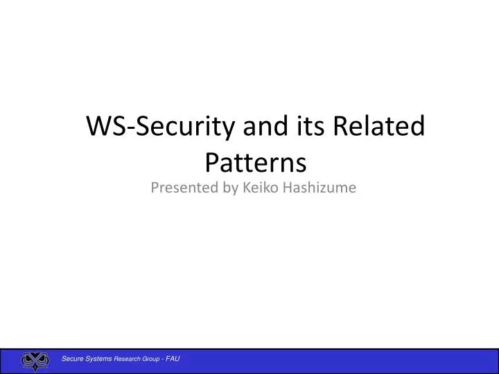 ws security and its related patterns